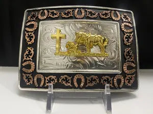 Western Style Praying Cowboy Buckle Hebilla Vaquero Oracion del vaquero