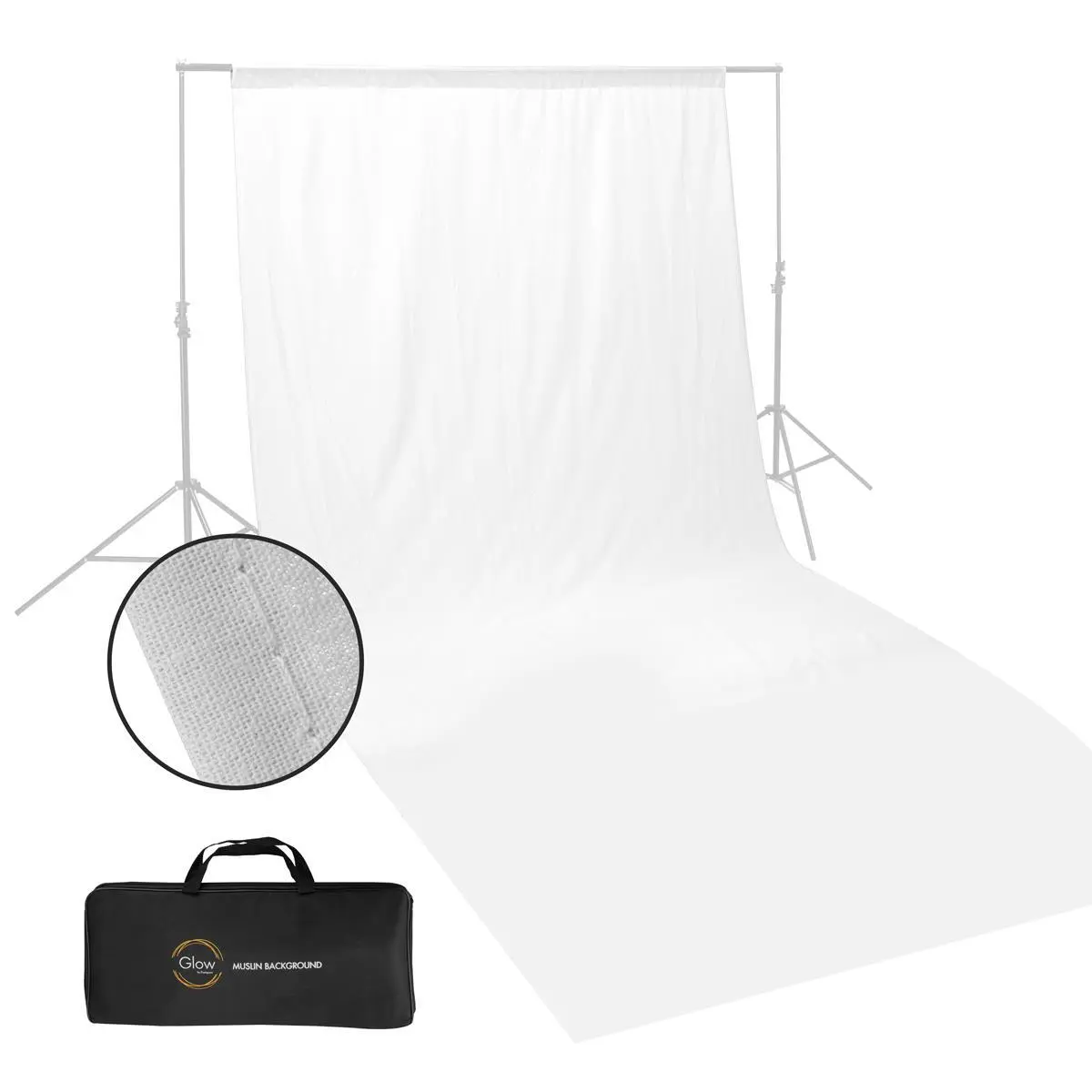 Glow Muslin Background - 10 x 20 ' (White)