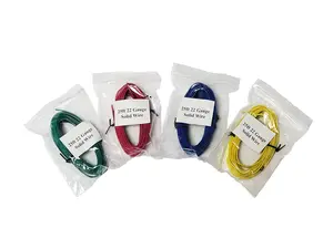 22AWG Solid Copper Hookup Wire Tinned - 25ft of Red, Green, Blue, Yellow  - 100ft Total - UL1007