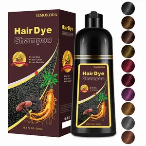 Hair Dye Shampoo for Women All Hair Types, Natural Blonde Brown Gentle Herbal Organic Ingredients, Unisex 3-in-1 No More Kit Easy to Use, Save Time Instant Cover Gray, Winter Gifts Christmas Gifts, Gift for Mom Haircare Hair Color Red Wine