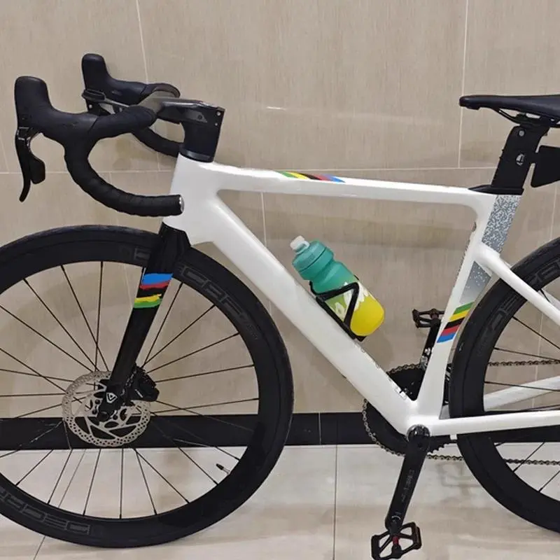 2 pieces of personalized creative rainbow graffiti bicycle stickers, suitable for road bikes, mountain bikes, bicycle frames