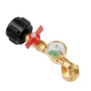 GJANSH Propane Refill Adapter with Valve & Gauge, Gas Cylinder Filling Connector with Glow In The Dark Meter, Snapfixmate Ball Valve Gas Tank Gas Connector, Gas Cylinder Accessories, Christmas gifts, fathersdaygift
