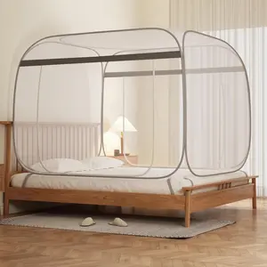 XL-Pop-Up Mosquito Net Tent Wide Roof,Portable Folding Design with Bottom for Bedroom Yard Outdoor Camping Fishing Hiking Trip,Baby Toddler Bed Protection,Easy to Install,King Size