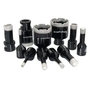 SnapFixMate M14 Hole Saw Cutter 6-50mm Thread Core Drill Bit Vacuum Brazed Dry for Angle Grinder Marble Porcelain Tile Drilling Tool