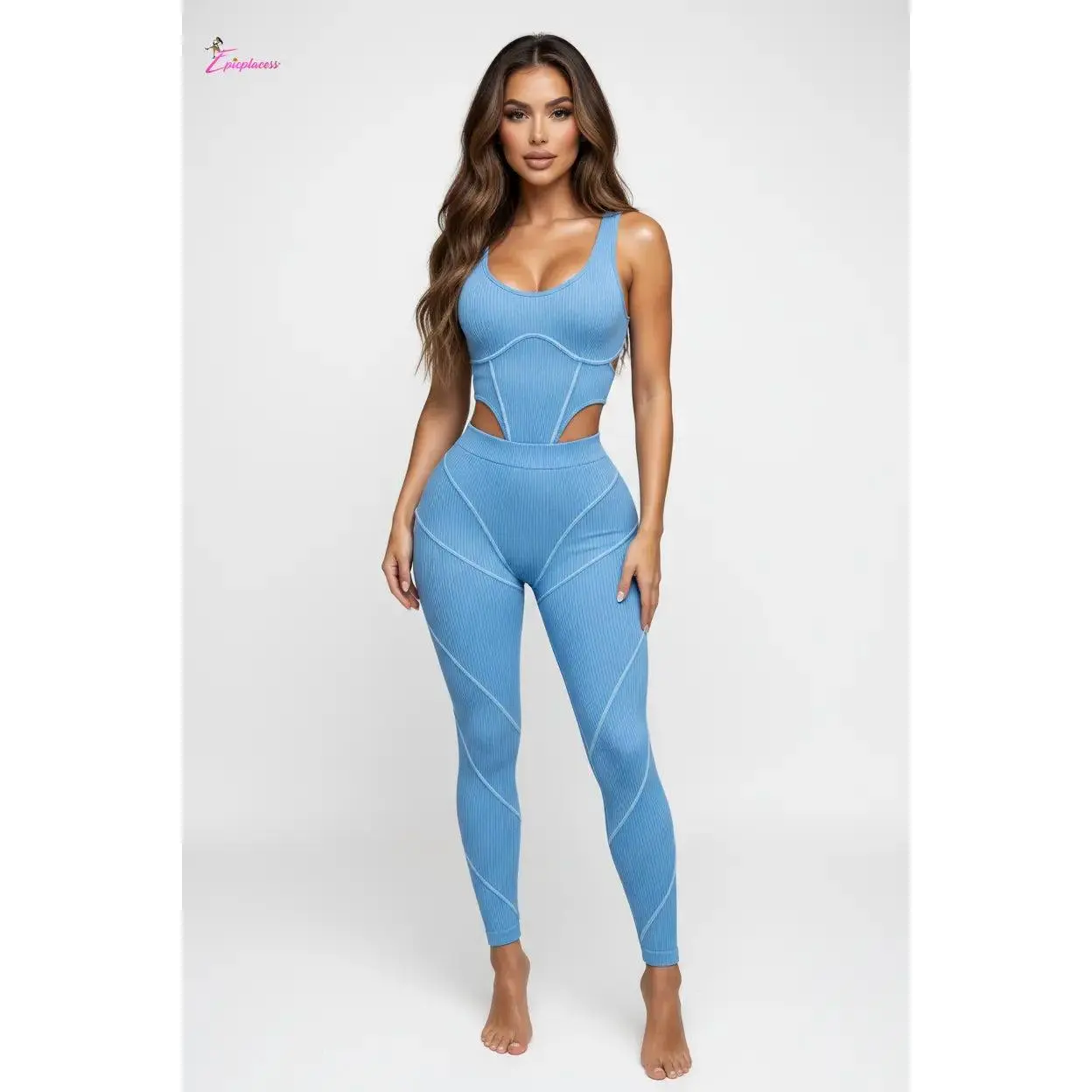 Ribbed Seamless Crop Top & Leggings Set