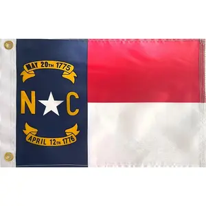 12×18 Inch Durable North Carolina Boat State Flag for Outdoors ATV UTV and Golf Carts, Showcasing Patriotism with 2 Brass Washers