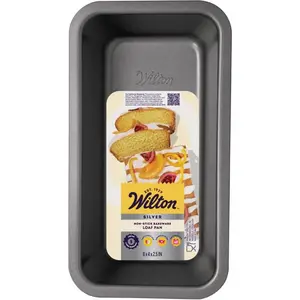 Wilton Nonstick 8x4 in. Silver & Black Loaf Pan, Pack of 6, Kitchen Bakeware Baking Tin and Mold