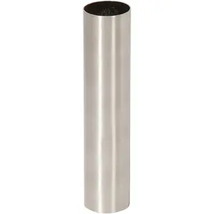 4 Inch Height E12 Candelabra Base Modern Steel Candle Cover Sleeve, Satin Nickel Finish