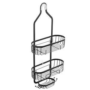 Shower Caddy 3-Tier Hanging Bathroom Storage Shelves Rack For Organization, Space-Saving, Rust-Resistant Stainless Steel, Waterproof Wall Mount Or Tension Rod Mount, Durable Wet-Bath Accessory Holder