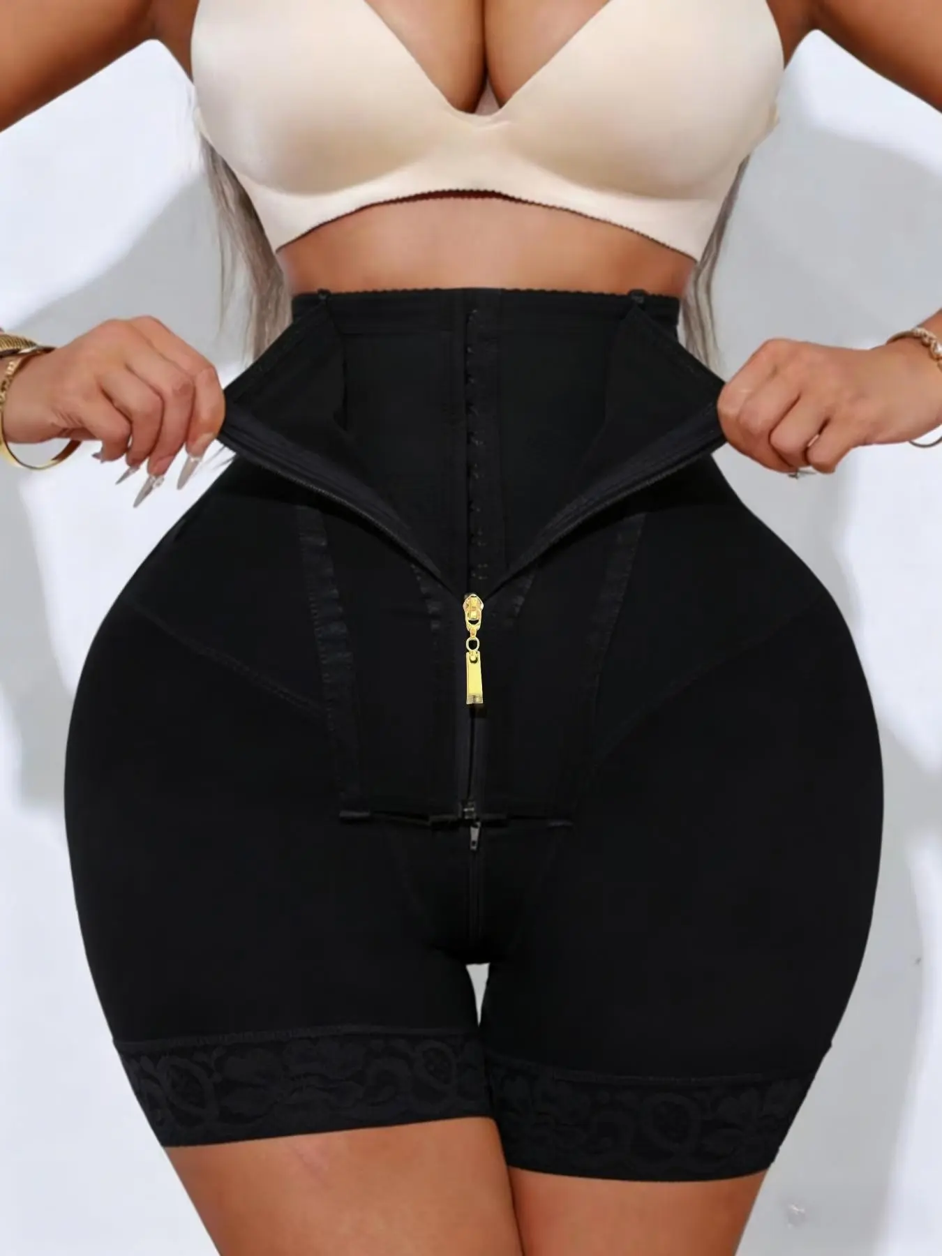 1 Couunt Women's Butt Lifting And Tummy Control Shaper Shorts, Fajas, Adjustable Girdle Waist Bottoms, Body Shaper With Zipper, Shapewear, Faja Perfect Shaper, Style, Suitable for Daily Sports and Gym Training