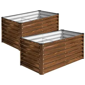 SnugNiture 2-Pack 4x2x2 ft Modular Metal Raised Garden Bed
