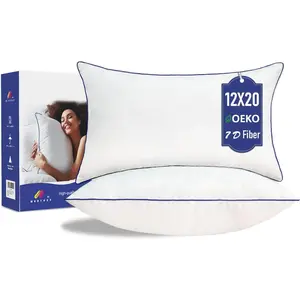12x20 Pillow Insert Set of 2 Lumbar Pillow Inserts Soft Rectangular Cushion Inserts Hypoallergenic Virgin Microfiber Filling Machine Washable
