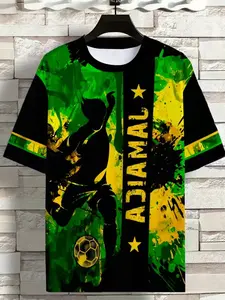 Jamaica Football Fan T-Shirt, Soccer Tee, Comfortable Breathable Fashion Design, Suitable for Sports & Daily Wear