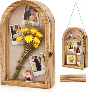 Shadow Box  10x16 Large Shadow Boxes Display Cases with Linen Back and Removable Shelves, Picture  Wedding Bouquet Memorabilia Medals Photos Memory Box for Keepsakes, Carbonized Brown home decoration frame kids art faux plant decor outdoor fall mix