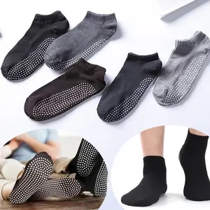5 Pairs Non Slip Socks for Men Women Grip Socks with Cushion Unisex for Yoga Pilates Barre Home Workout