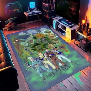 Ghostbusters 10 Animated Print Carpet, Home Living Room, Bedroom, Office Chair Under Carpet, Gift for Family and Friends, Christmas Decorative Carpet
