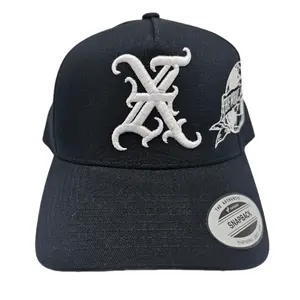Yupoong Classic Snapback - Customized 3D Old English Style Initial The World Is Yours on the side of the hat Black A Frame