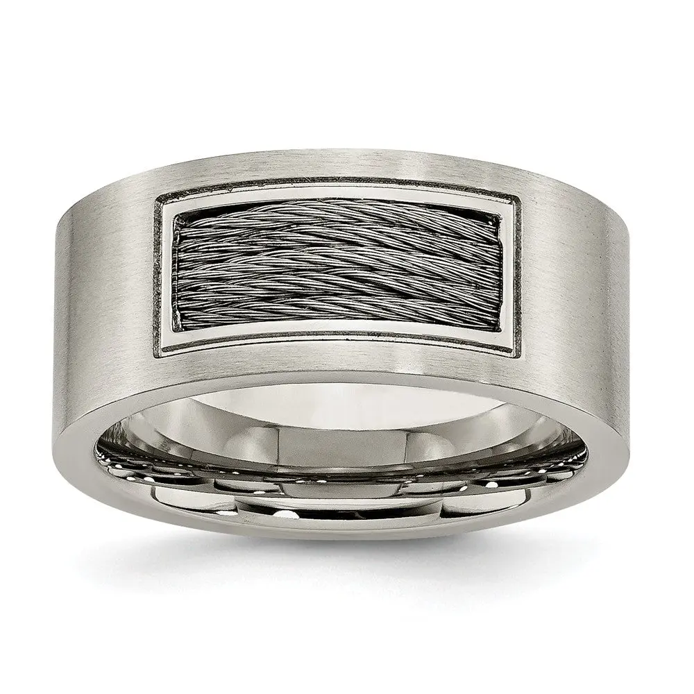 Men's Engravable Stainless Steel Ring - Polished, Brushed Finish, Personalized Gifts for Male Fashion Accessories