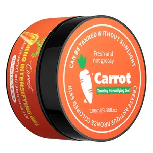 Sunless Tanning Gel Set, Self Tanning Intensifying Gels with Carrot, Peach, Watermelon Flavors, No Sun Needed Tanning Lotion for Natural Bronze Glow, 3.38fl oz Each (100ml)