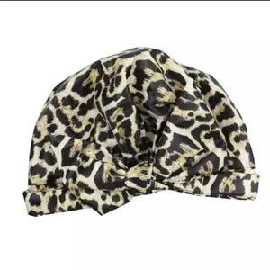 Leopard Print Silk Inspired Shower Cap