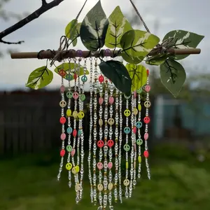 Beautiful Glass Beaded Tree of Peace Sun Catcher with Colorful Beads and Leaves for Home Decor