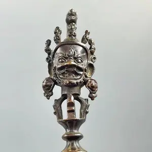 Copper Tibetan Buddhist Prayer Wheel Decorative Ornament, Durable Copper Material, Ideal for Home & Office Decoration