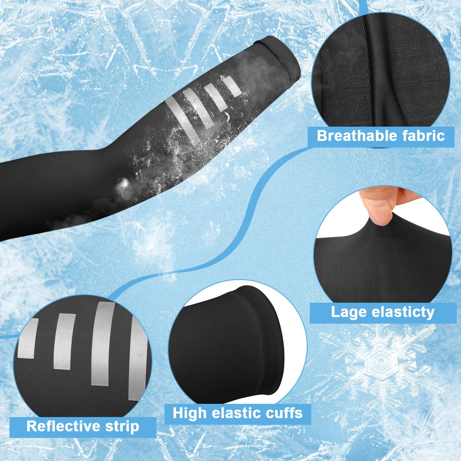 2 Pairs Per Pack Breathable Slim Fit Arm Sleeves with Reflective Elements, Moisture-Wicking Quick-Dry Material, Comfortable for Cycling, Running, Fishing, Hiking, Outdoor Sports and All-Day Wear for Men & Women