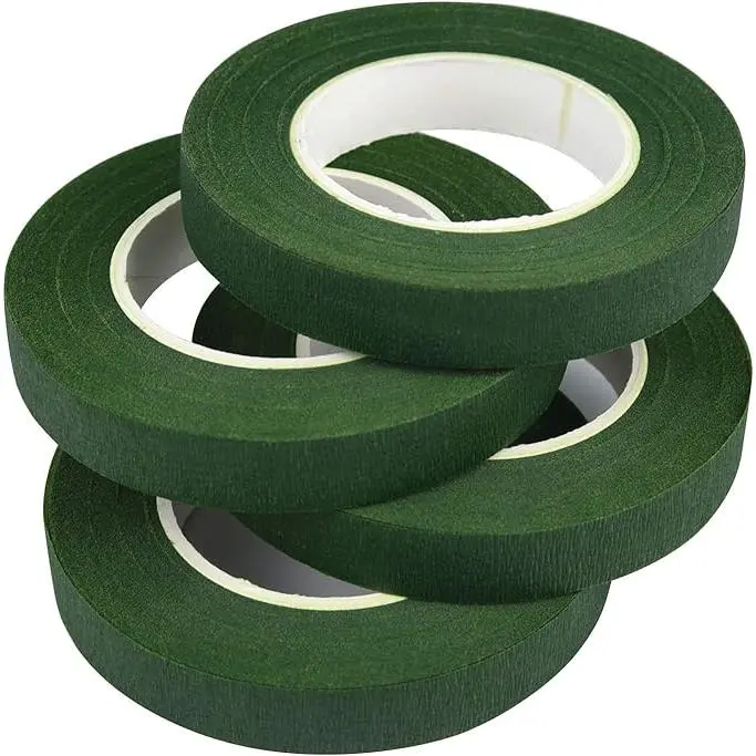 MIAHART 8 Rolls Dark Green Polyolefins Wax Craft Floral Tape, 0.5" Wide Strong Flexible Crepe Paper Adhesive for Flower Arrangement, DIY Scrapbooking, Foam Wreath Decorating Home & Festive Supplies