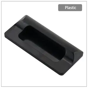 Black Plastic Embedded Handle Drawer Door Industrial Electrical Invisible Concealed Buckle Handle