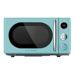 Galanz 0.7 Cu ft Retro Countertop Microwave Oven, 700 Watts, Blue, New