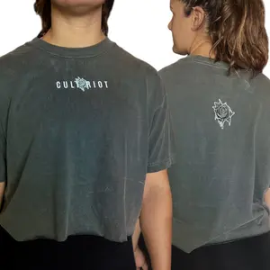 CULT RIOT | womens oversized cotton crop tshirt Top Womenswear