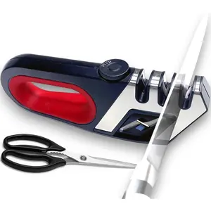 Hand held  Sharpener for Kitchen  - Scissor sharpener Tool - Adjustable Custom Sharpening System for  ,  Handle, Non-Slip Base - Afilador De Cuchillos