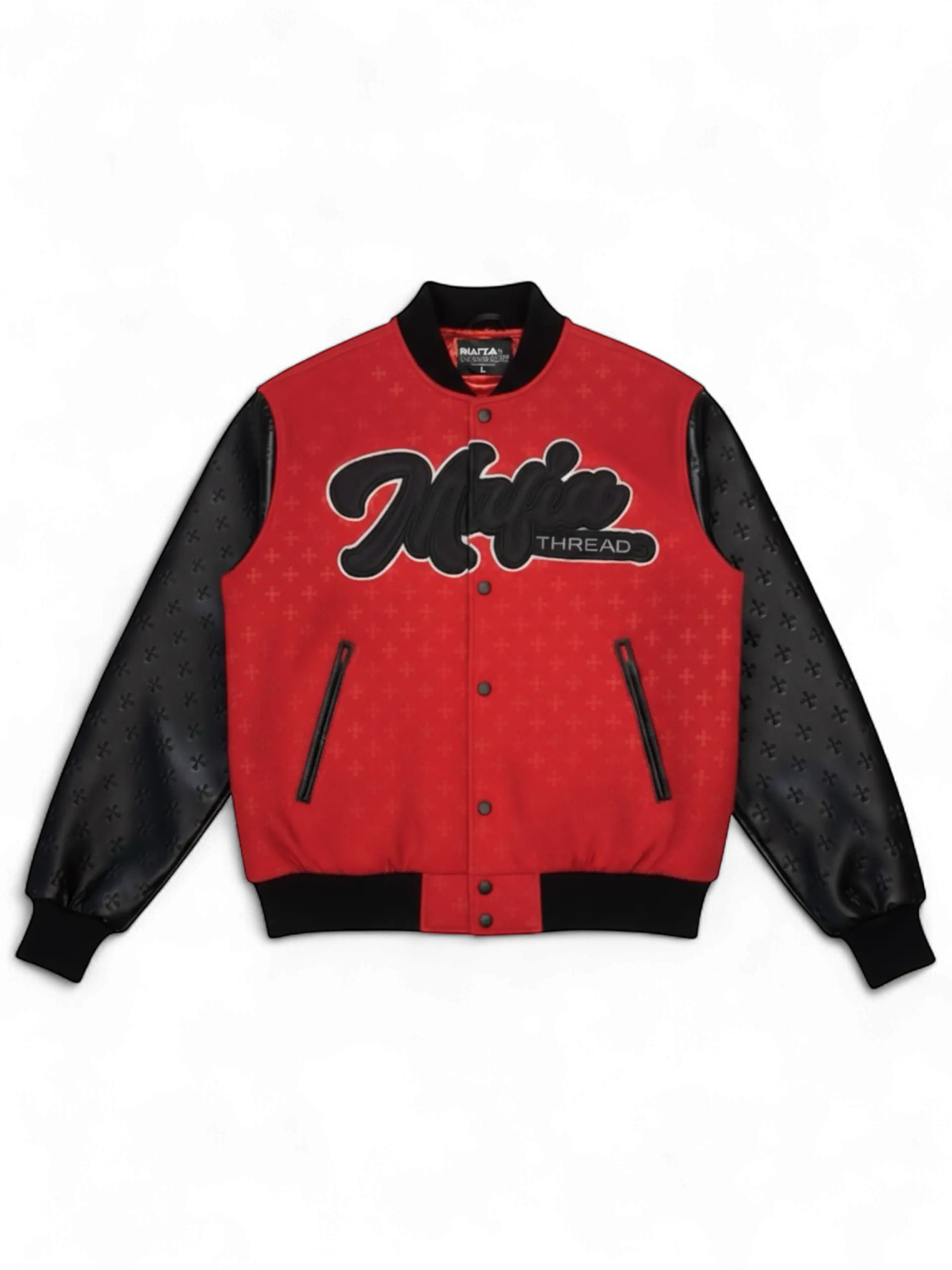 Mafia Chicago Chi Red OG Varsity Jacket – Monogram Vegan Leather Sleeves, Limited Edition