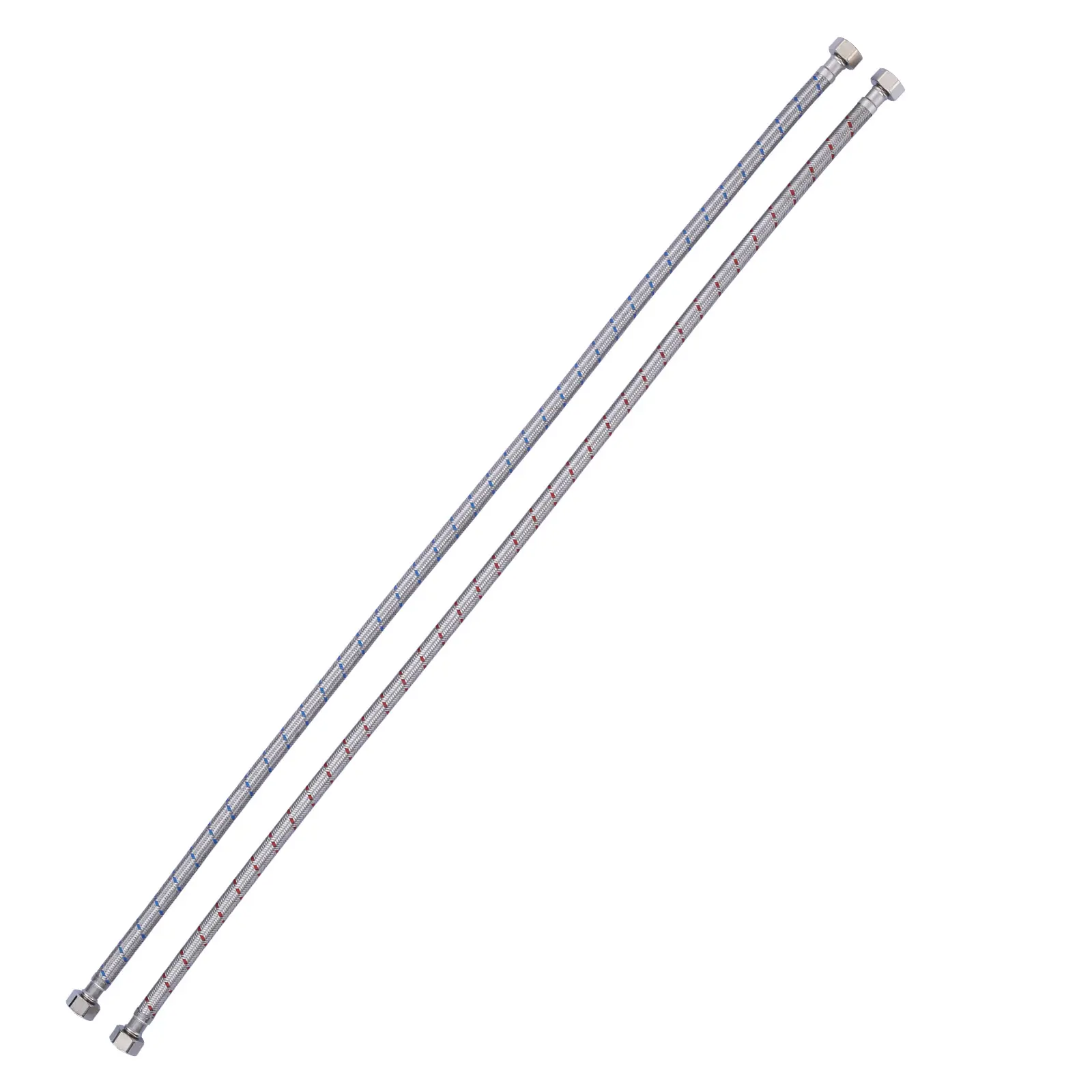 WOWOW 2-Pack 30-Inch 1/2-Inch FIP cUPC Metallic Flexible Metal Braided Stainless Steel Faucet Supply Lines, Leak-Proof Easy-Install Pipe Fittings & Accessories for Kitchen Sink, Water-Saving Adjustable Flexible Hose Pipes, Flexible Metal Hose, Flexible Ho