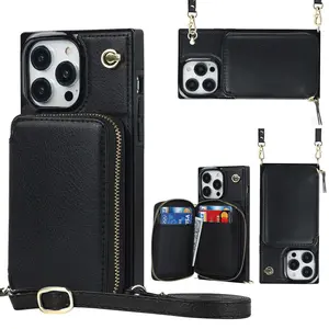 Crossbody Wallet Large Zipper Card Case Phone Case, RFID Shield PU Leather Phone Case with Card Slot, Stylish Zipper Tote Card Slot Perfect for Daily Use & Travel