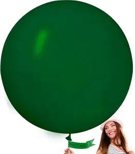 PartyWoo Dark Green Balloons 4pcs 36 Inch Emerald Hunter Forest Green Balloons for Wedding Boy Baby Shower Birthday Christmas Graduation Dinosaur Jungle Golf Theme Party Decorations Green-Y56
