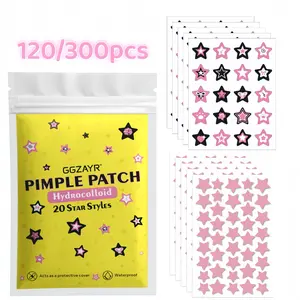 120/300pcs Pink Fun Star Pimple Patch Collection, Acne Patches, Playful Star-Shaped Spot Stickers with Cute Graphic Style, Decorative Cover for Trendy Looks, Easy Stick Unisex Use for All Skin Types