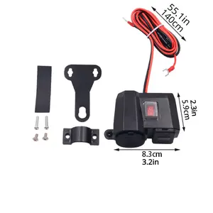 1pc Universal 12V USB Car Plug Motorcycle Charger with Digital Display, Female to Female Connector, Travel Adapter, Operating Voltage 36V, No Battery Required