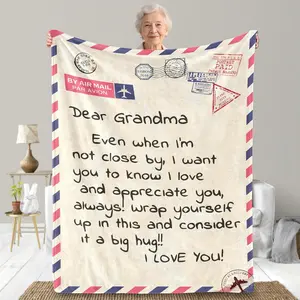 Thoughtful Present for Elderly Women, Mother’s Day Grandma Gifts from Grandkids, Gifts for Grandma Soft Flannel Blanket 55 * 60, Mother’s Day Grandmother Gifts Cozy Plush Throw Blanket