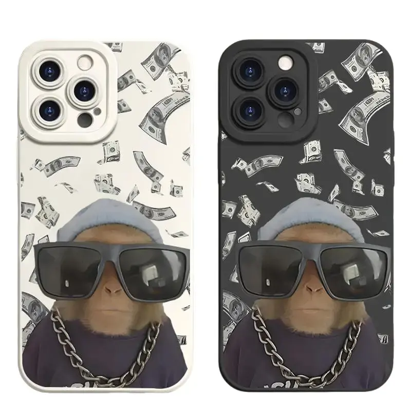 Cool Monkey Pattern Phone Case, TPU Soft Silicone Material, Full Protection Shockproof, Compatible with iPhone 17 Pro Max 17 Air  15 Pro Max 14 Plus 13 12 11 X 16 Pro Max, Funny Clown Men's Style