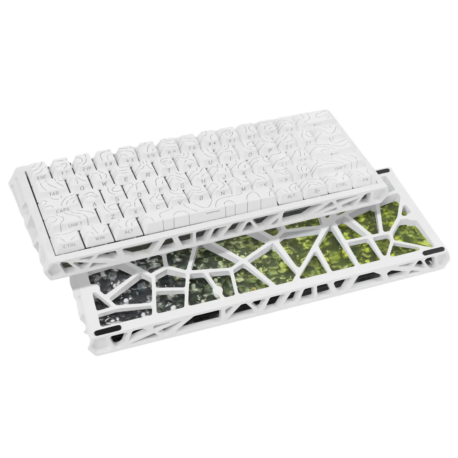 61-Key NJ61 Lattice Case 60% Mechanical Keyboard, Hot-Swappable Linear Red Switch, QMK/VIA Programmable, Full RGB Backlit, Compact Wired Gaming Keyboard for PC Gamer