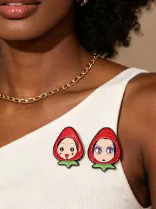 Cute Cartoon Character Enamel Pins Strawberry fruit Metal Brooches Fashion Lapel Badge Backpack Clothes Jewelry Gift for Friends