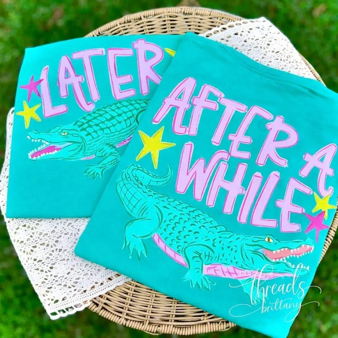 Later Gator Shirt (front and back), After A While Crocodile Tee, Funny Shirt, Cute Graphic Tee, Summer Shirt, Trendy Tee