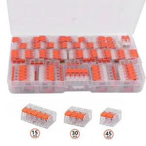 90 Pcs Wire Connector Assortment Pack Compact Splicing Connector Kit for Electrical Wires Solid Stranded Flexible Wires