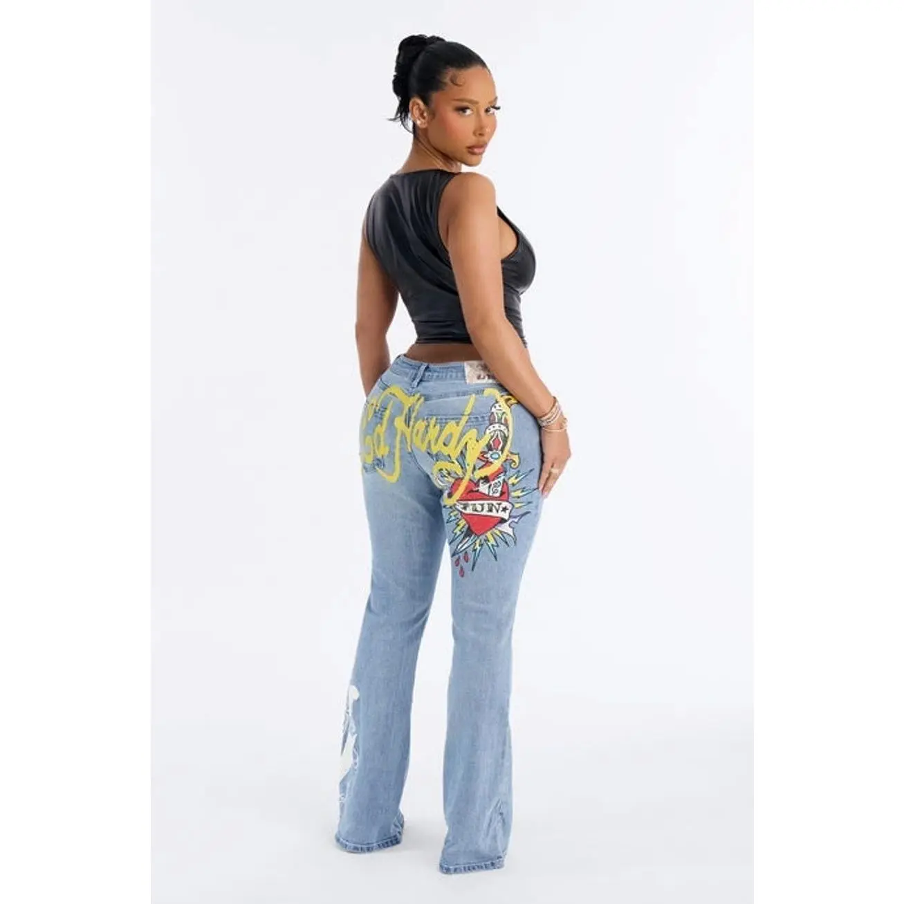 Ed Hardy Once Wounded Bootcut Jeans - Light Wash G