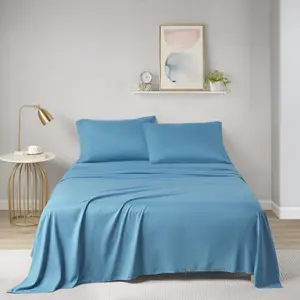 4 Piece Microfiber Bed Sheet Set Wrinkle Resistant, Soft Sheets with 12" Pocket, Modern, All Season, Cozy Bedding-Set, Matching Pillow Case