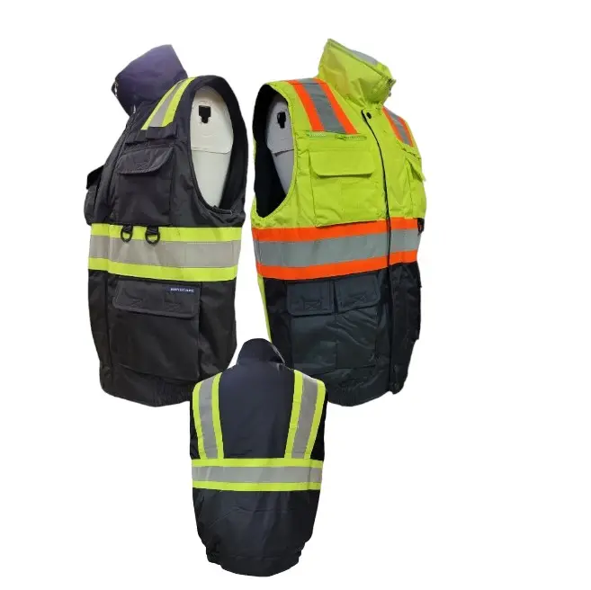 Safety Outerwear Vest With Fleece Liner, High Visibility Vest, Reflective Safety Vest, Hi Vis Jacket Vest