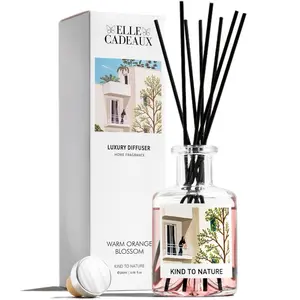 Elle Cadeaux Warm Orange Blossom Luxury Oil Reed Diffuser Sweet Scent 6oz Kind to Nature Home Fragrance