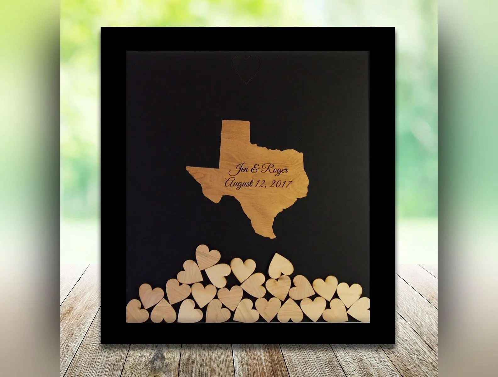 Drop Box Guest Book Frame with Texas Wooden Insert