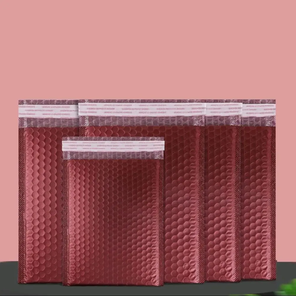 25-Pack  9×11 inches Burgundy Metallic Bubble Mailers, Heavy-Duty Self-Seal Waterproof Shipping Envelopes